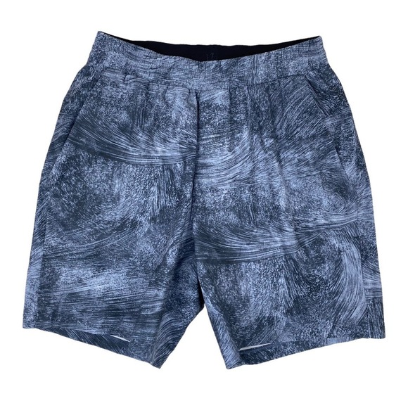 Lululemon Channel Cross Swim Short Marbled Blue White Elastic Waist Size Small
